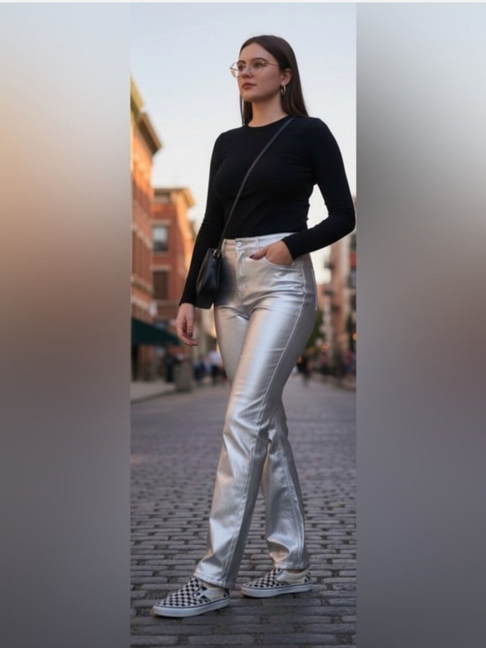 Wild Fable High-Rise Silver Metallic Straight-Leg Pants - Women - Picture 3 of 9